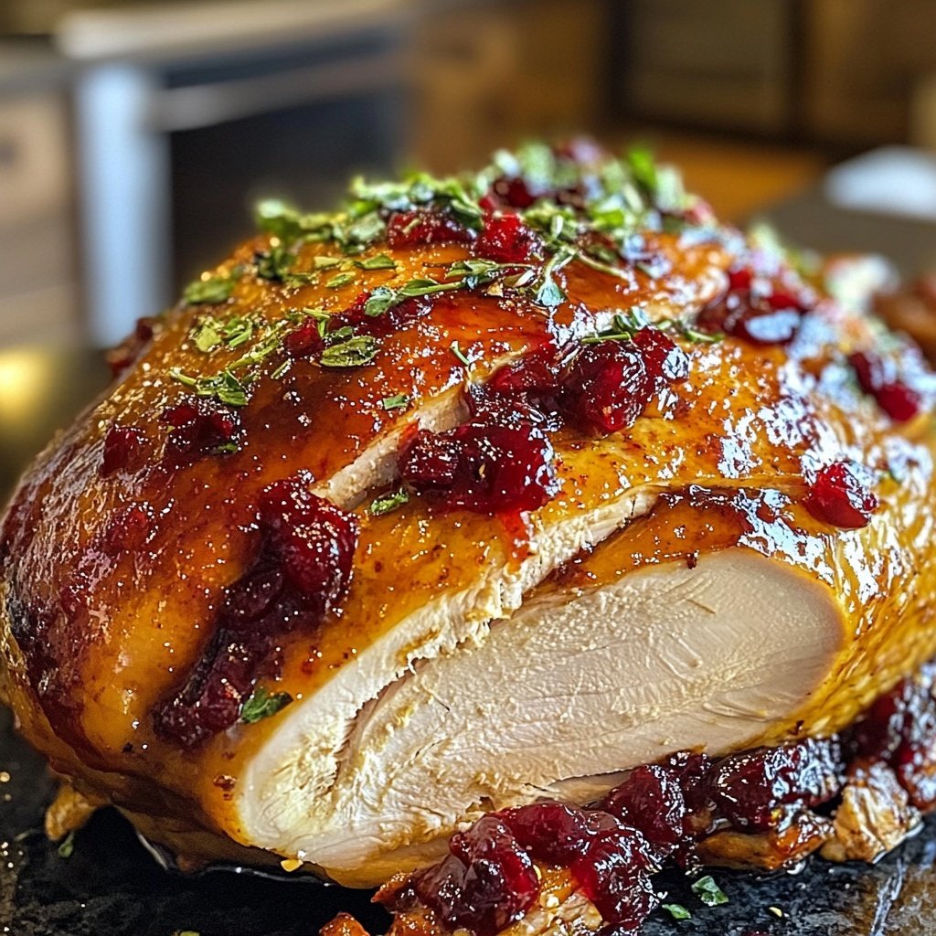 Roasted Turkey with Cranberry Glaze