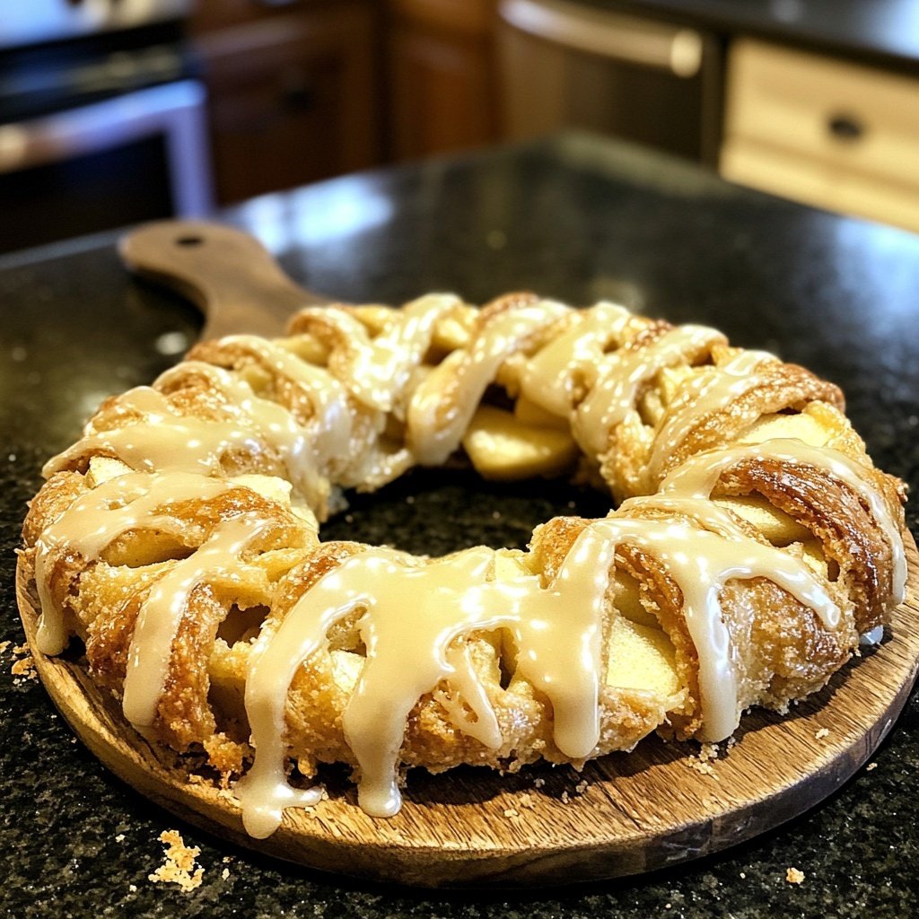 Cozy Apple Kringle with Vanilla Glaze
