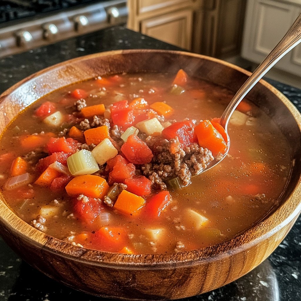 Loaded Hamburger Vegetable Soup